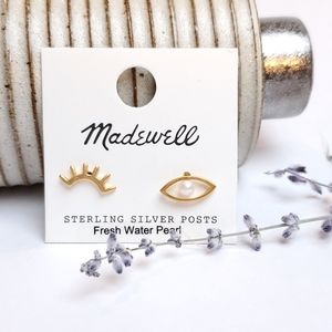 Madewell NWT Pearl Winky Stud Earrings